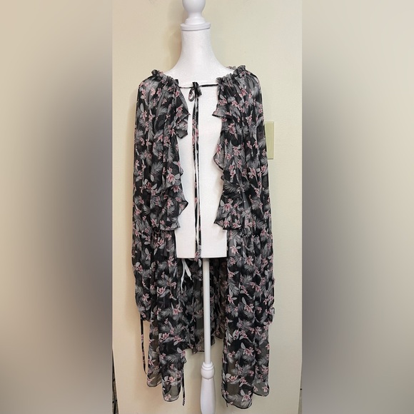 Victoria’s Secret Very Sexy West Side Floral Chiffon Duster Top Cover Up Robes. - Picture 5 of 16